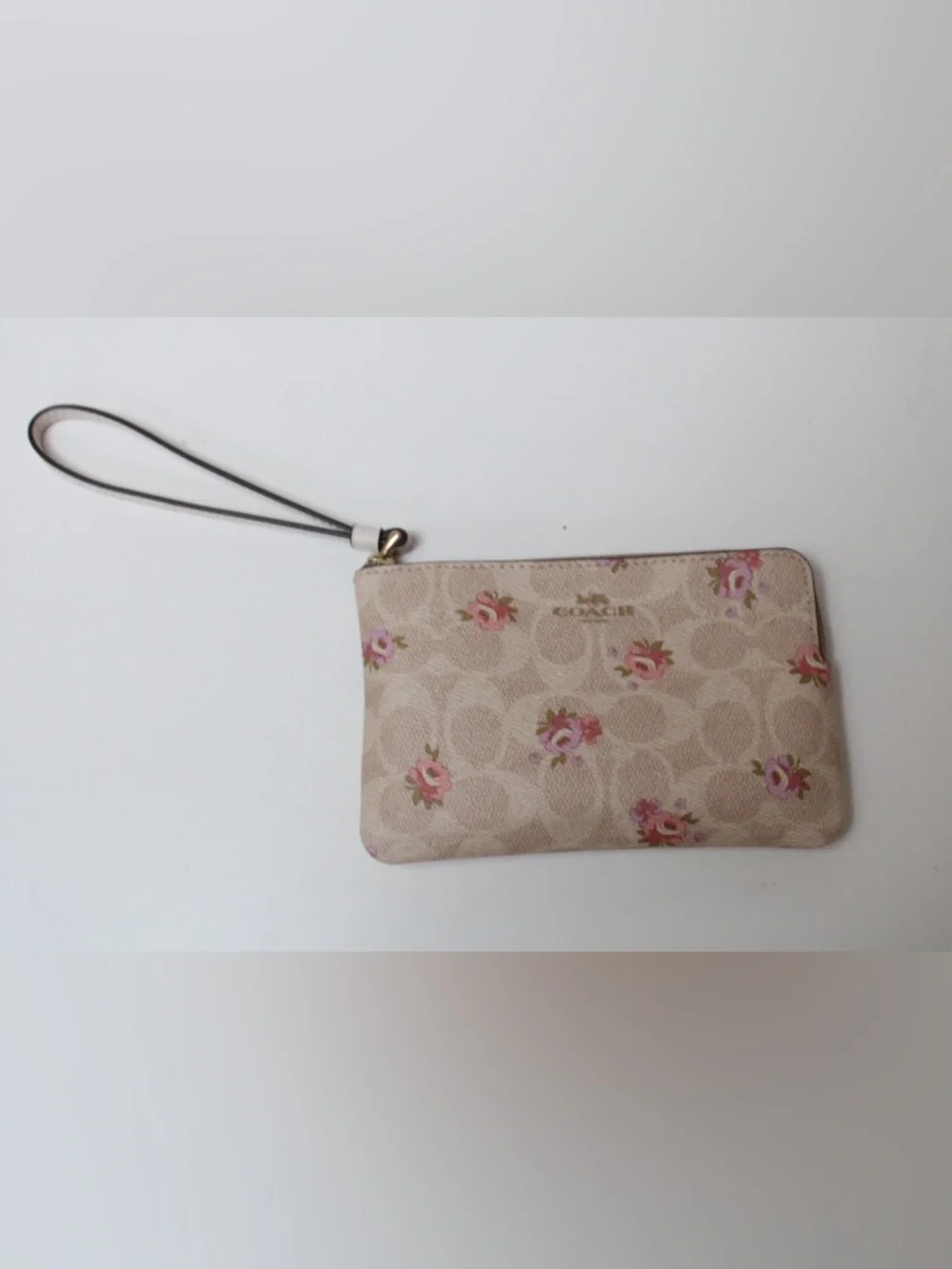 Coach signature logo corner Zip wristlet
